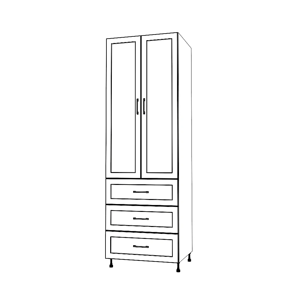29" Wide Tall Pantry Cabinet with Drawers - Painted Doors