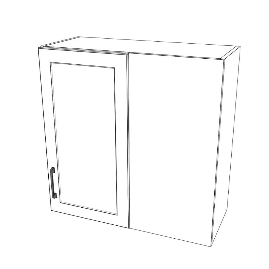 30" Wide 30" High Blind Corner Wall Cabinet - Door on Right/Left Side - Thermofoil Doors