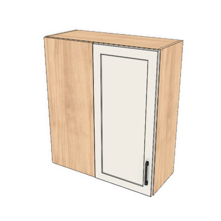 30" Wide 34" High Blind Corner Wall Cabinet - Door on Right/Left Side - (Ply Wood Boxes - Painted Doors)