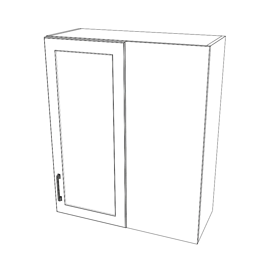 30" Wide 36" High Blind Corner Wall Cabinet - Door on Right/Left Side - Thermofoil Doors
