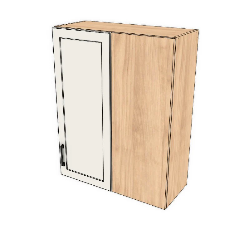30" Wide 38" High Blind Corner Wall Cabinet - Door on Right/Left Side - (Hardrock Maple Melamine Boxes - Thermofoil Doors) - Image 2