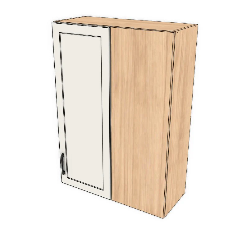 30" Wide 42" High Blind Corner Wall Cabinet - Door on Right/Left Side - (Hardrock Maple Melamine Boxes - Thermofoil Doors) - Image 2