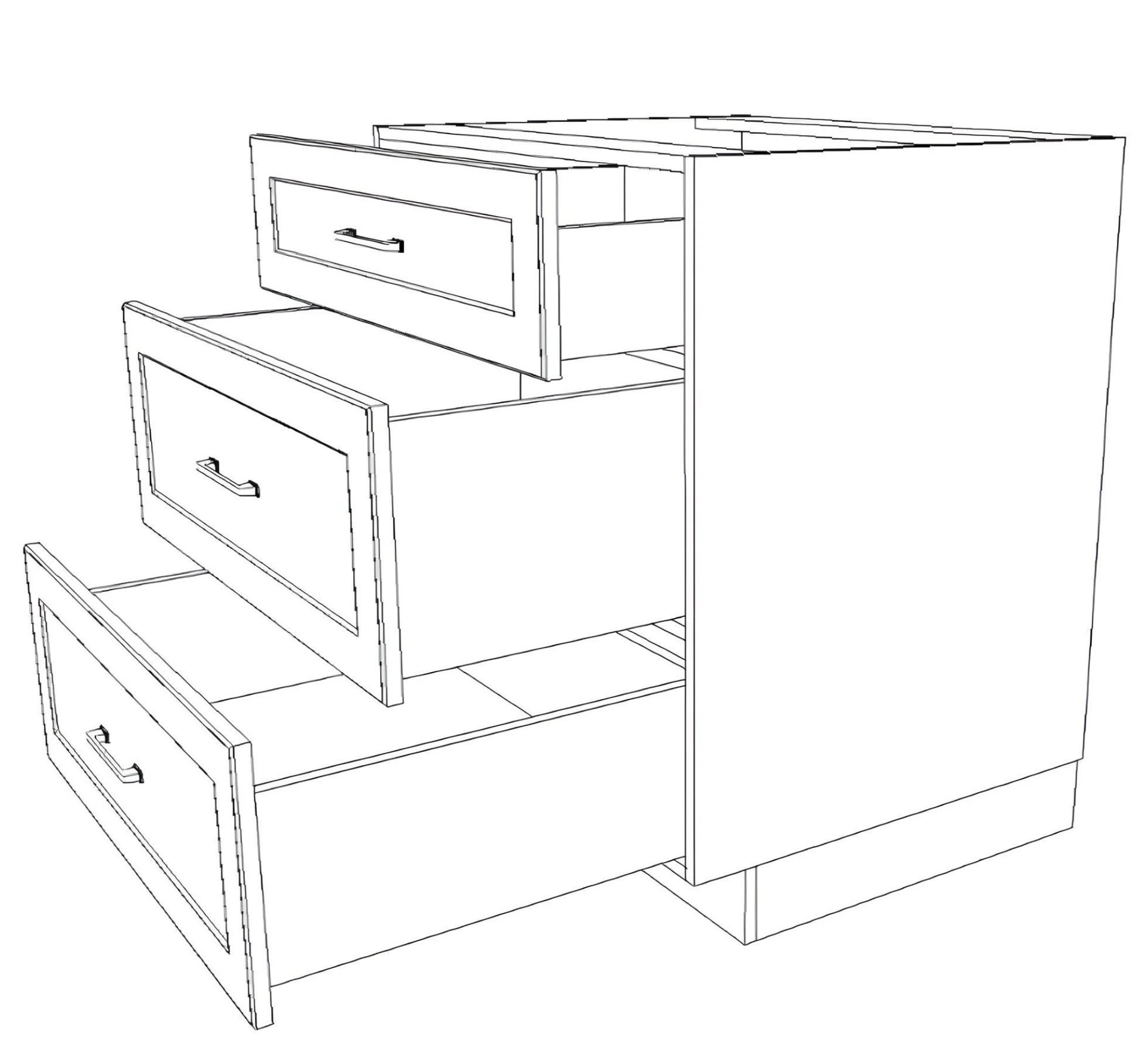 30" Wide Drawer Cabinet - Painted Doors - Image 6