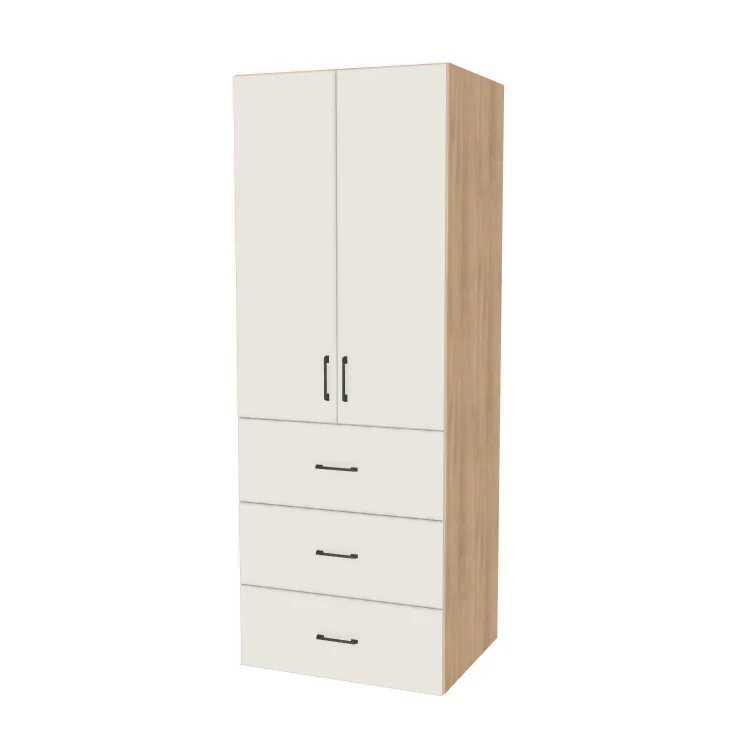 30" Wide Tall Pantry Cabinet with Drawer - (Hardrock Maple Melamine Boxes - Flat Panel Doors) 24 D