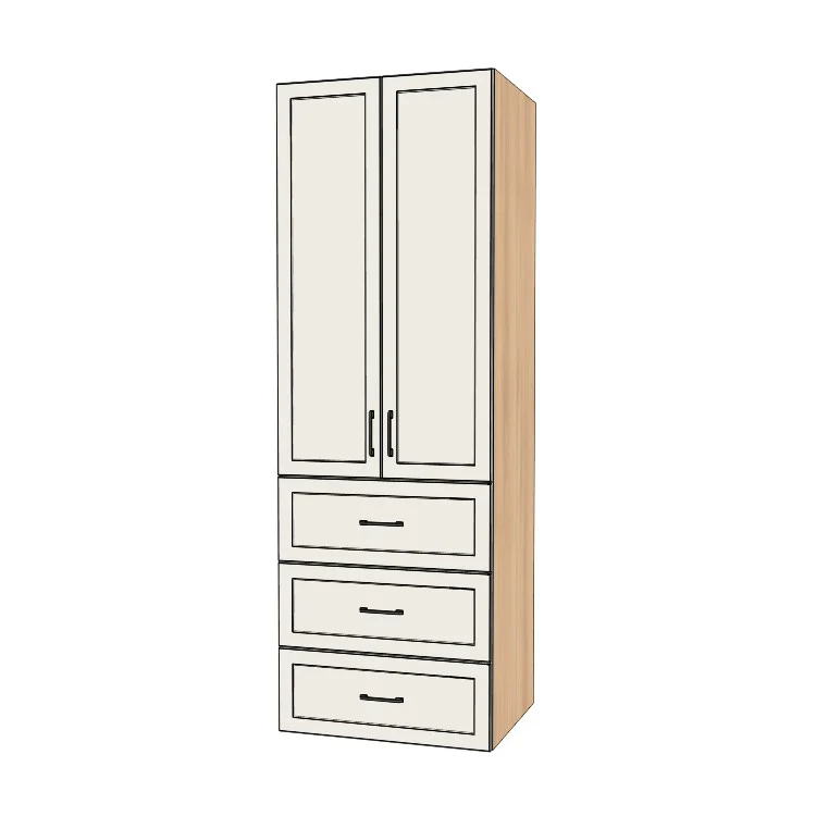 30" Wide Tall Pantry Cabinet with Drawer - (Ply Wood Boxes - Thermofoil Doors) 24 D
