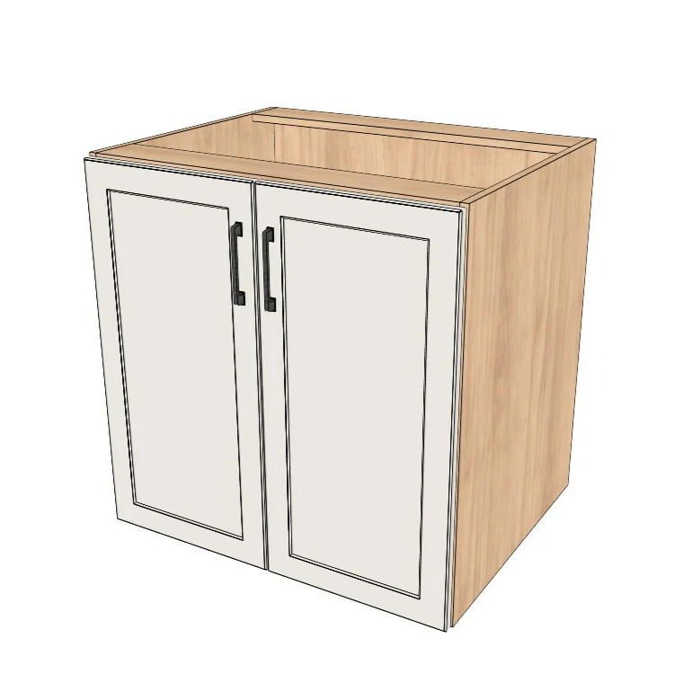31" Wide Base Cabinet - (Hardrock Maple Melamine Boxes - Thermofoil Doors)