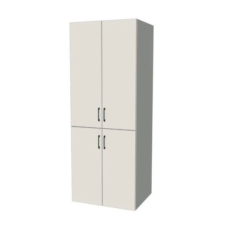 31" Wide Tall Pantry Cabinet - (White Melamine Boxes - Flat Panel Doors) 24 D