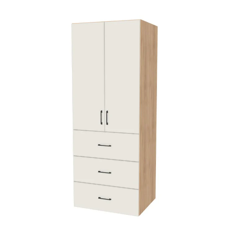 31" Wide Tall Pantry Cabinet with Drawer - (Hardrock Maple Melamine Boxes - Flat Panel Doors) 24 D