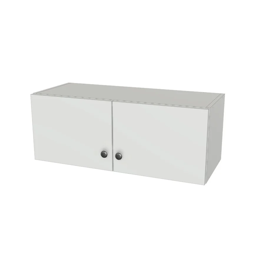 31" Wide x 12" High Wall Cabinet - (White Melamine Boxes - Flat Panel Doors)