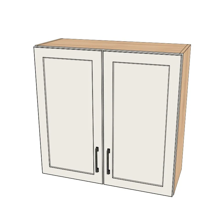 31" Wide x 30" High Wall Cabinet - (Hardrock Maple Melamine Boxes - Painted Doors)