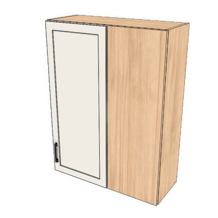 32" Wide 42" High Blind Corner Wall Cabinet - Door on Right/Left Side - (Hardrock Maple Melamine Boxes - Painted Doors) - Image 2