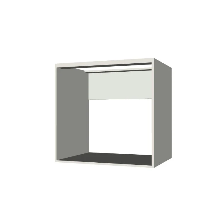 32" Wide Base Cabinet - Sink Cabinet - No Back - (White Melamine Boxes - Flat Panel Doors) - Image 2