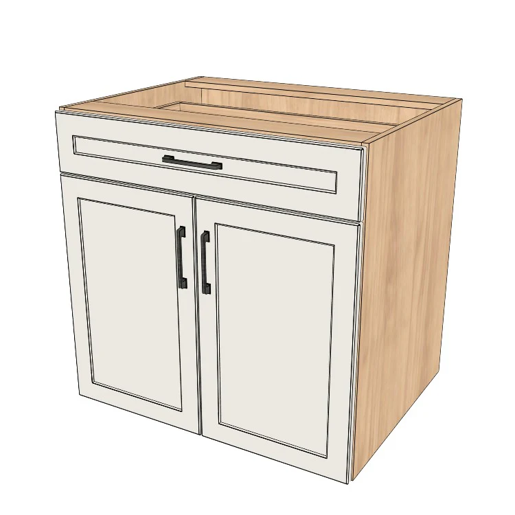 32" Wide Base Cabinet With Drawer On Top - (Ply Wood Boxes - Thermofoil Doors)