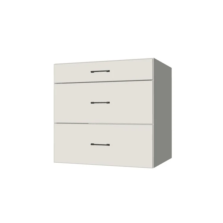 32" Wide Drawer Cabinet - (White Melamine Boxes - Flat Panel Doors)