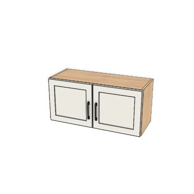 32" Wide x 15" High Fridge/Stove Cabinet - (Hardrock Maple Melamine Boxes - Thermofoil Doors)