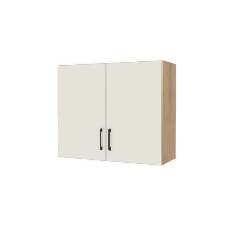 32" Wide x 27" High Fridge/Stove Cabinet - (Hardrock Maple Melamine Boxes - Flat Panel Doors)