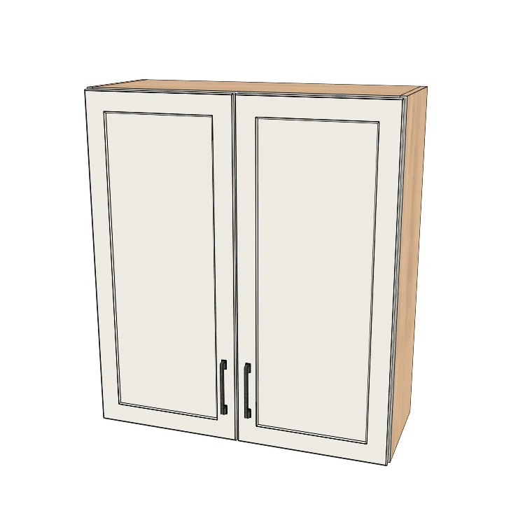 32" Wide x 36" High Wall Cabinet - (Hardrock Maple Melamine Boxes - Painted Doors)