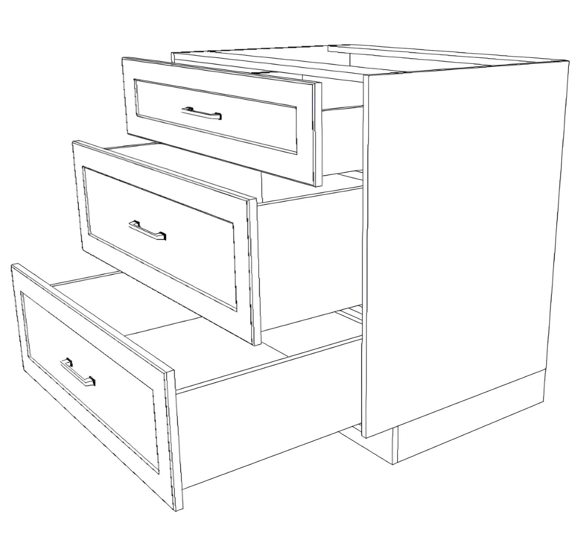 33" Wide Drawer Cabinet - Thermofoil Doors - Image 6