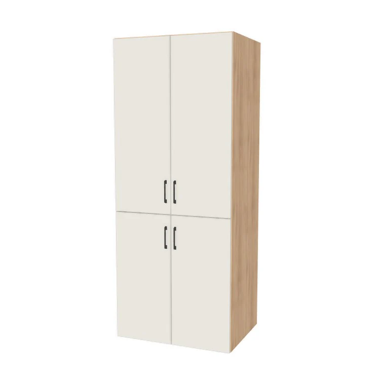 33" Wide Tall Pantry Cabinet - (Hardrock Maple Melamine Boxes - Flat Panel Doors) 24 D