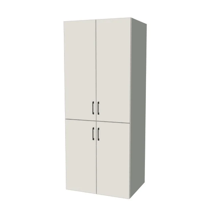 33" Wide Tall Pantry Cabinet - (White Melamine Boxes - Flat Panel Doors) 24 D
