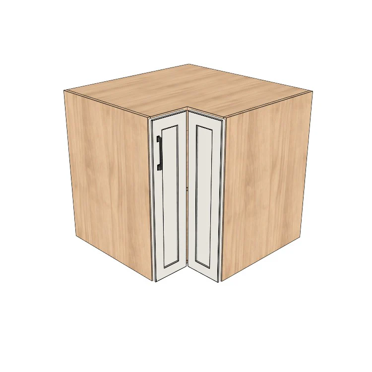 33x33" L Shape Base Corner Cabinet - (Hardrock Maple Melamine Boxes - Painted Doors)