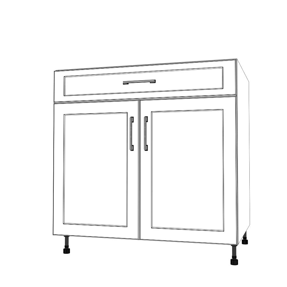 34" Wide Base Cabinet With Drawer On Top - Thermofoil Doors