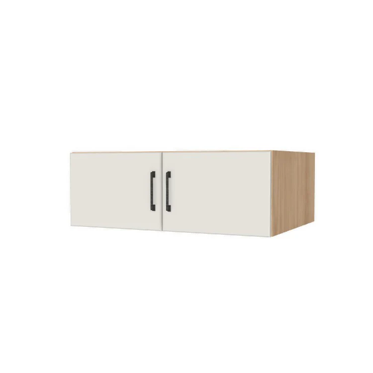 34" Wide x 12" High x 24" Deep Fridge/Stove Cabinet - (Hardrock Maple Melamine Boxes - Flat Panel Doors)