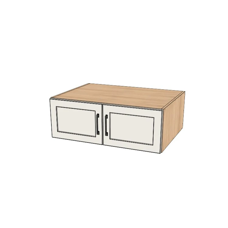 34" Wide x 12" High x 24" Deep Fridge/Stove Cabinet - (Hardrock Maple Melamine Boxes - Thermofoil Doors)