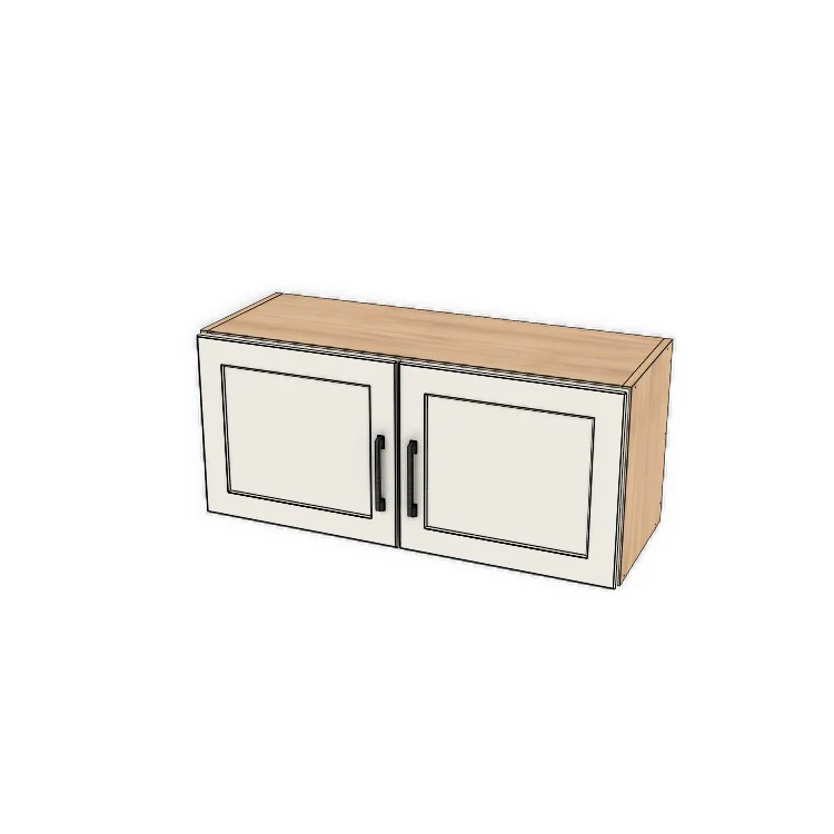 34" Wide x 15" High Fridge/Stove Cabinet - (Hardrock Maple Melamine Boxes - Thermofoil Doors)