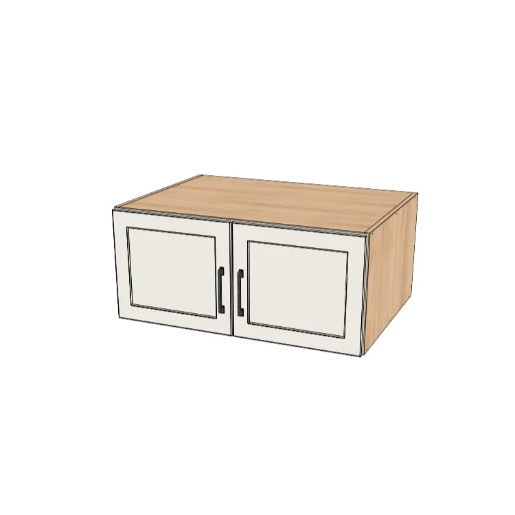 34" Wide x 15" High x 24" Deep Fridge/Stove Cabinet - (Hardrock Maple Melamine Boxes - Thermofoil Doors)