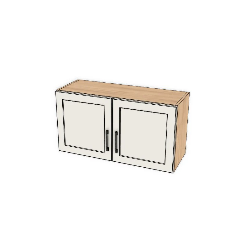 34" Wide x 18" High Fridge/Stove Cabinet - (Hardrock Maple Melamine Boxes - Painted Doors)