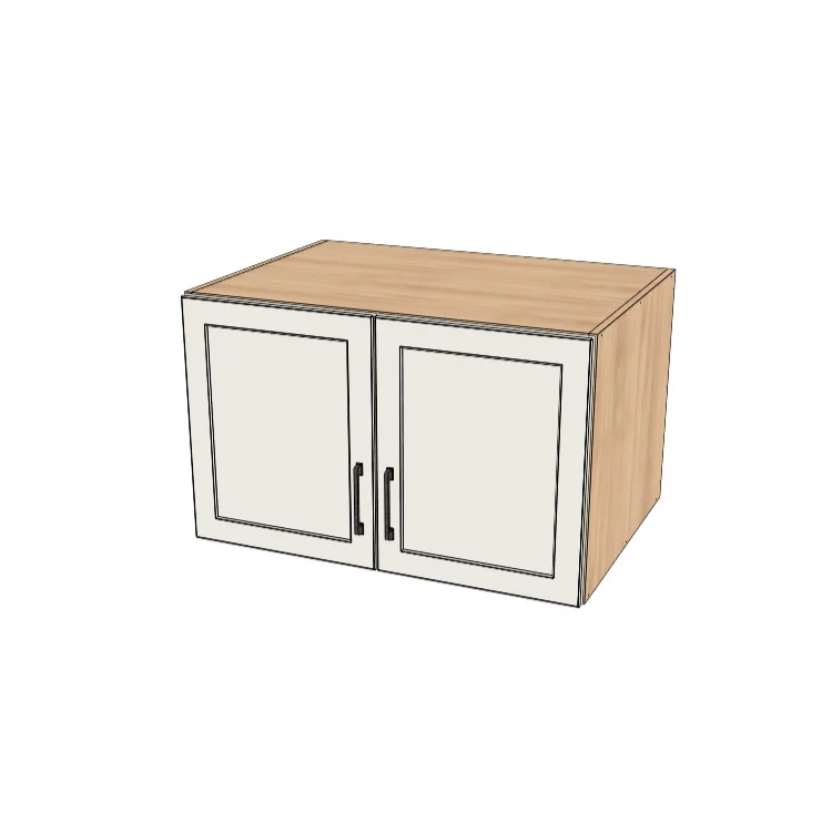 34" Wide x 21" High x 24" Deep Fridge/Stove Cabinet - (Hardrock Maple Melamine Boxes - Thermofoil Doors)