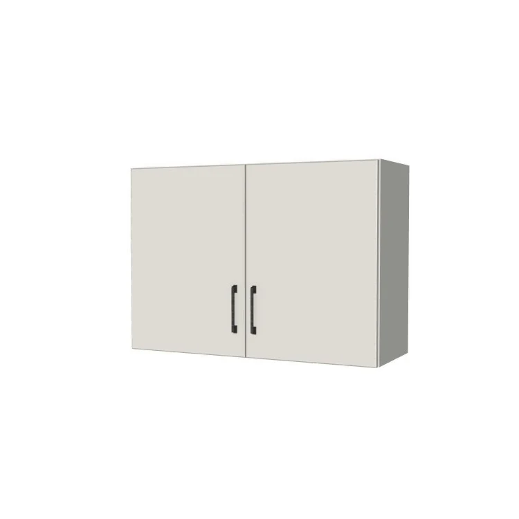 34" Wide x 24" High Fridge/Stove Cabinet - (White Melamine Boxes - Flat Panel Doors)