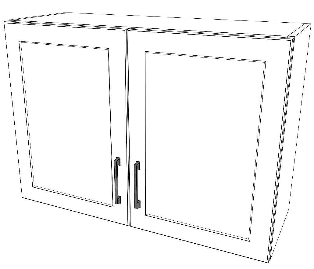 34" Wide x 24" High Wall Cabinet - Painted Doors