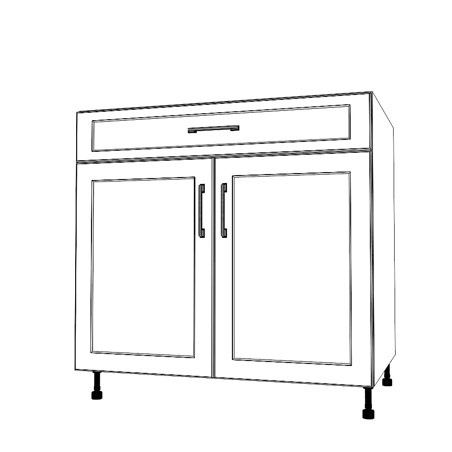 35" Wide Base Cabinet With Drawer On Top - Thermofoil Doors