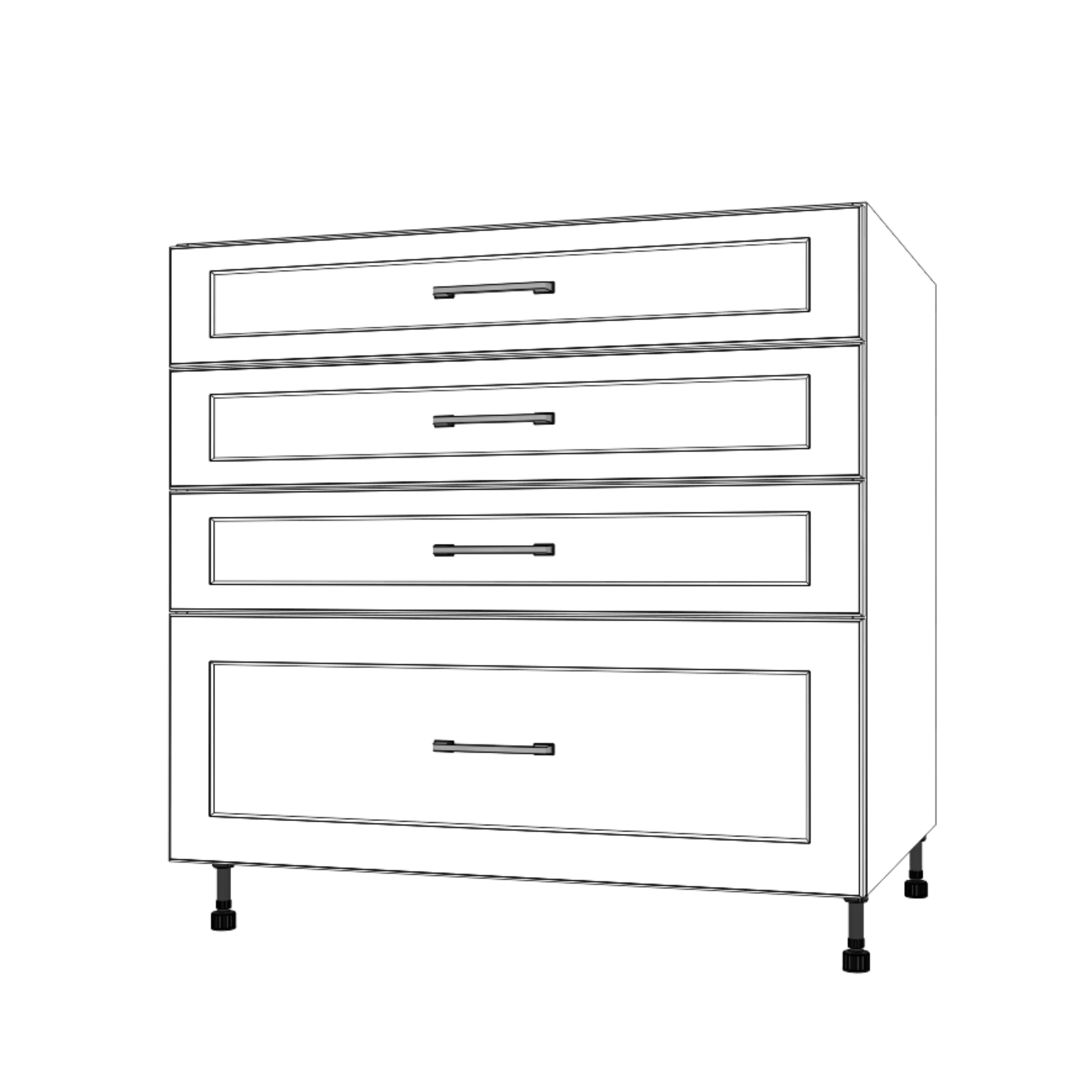 35" Wide Drawer Cabinet - Painted Doors - Image 2