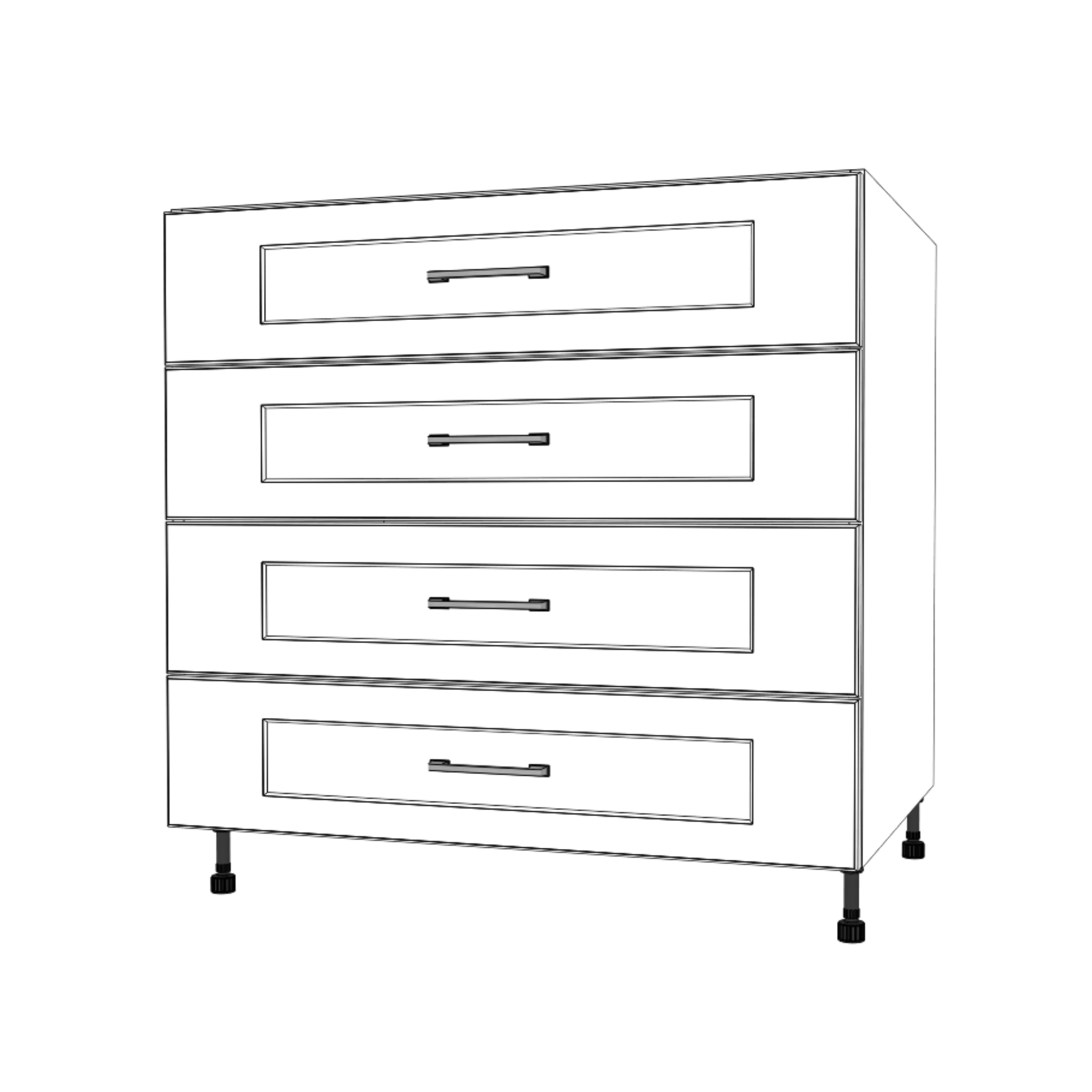 35" Wide Drawer Cabinet - Painted Doors - Image 3