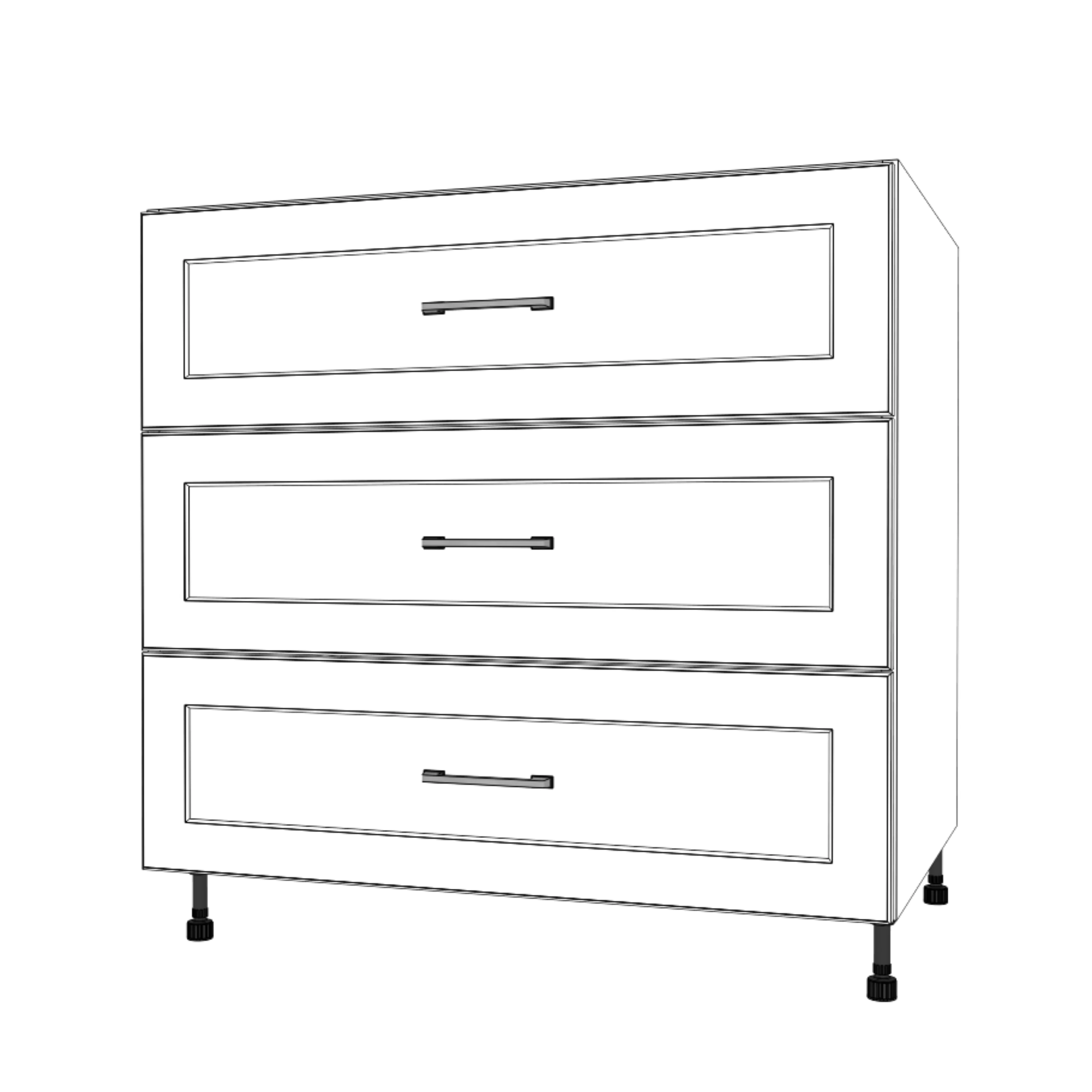 35" Wide Drawer Cabinet - Painted Doors - Image 4