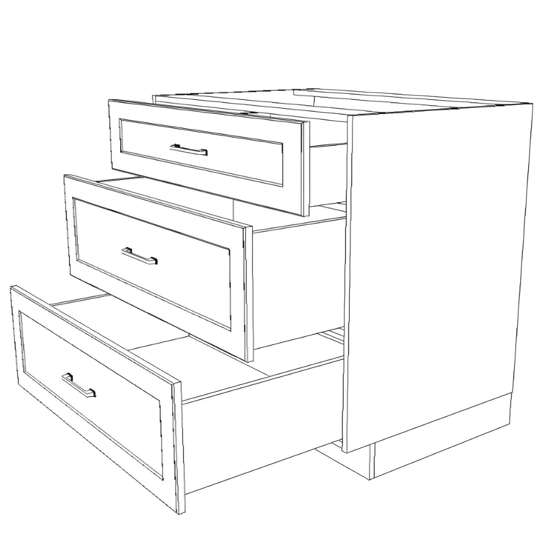 35" Wide Drawer Cabinet - Painted Doors - Image 6