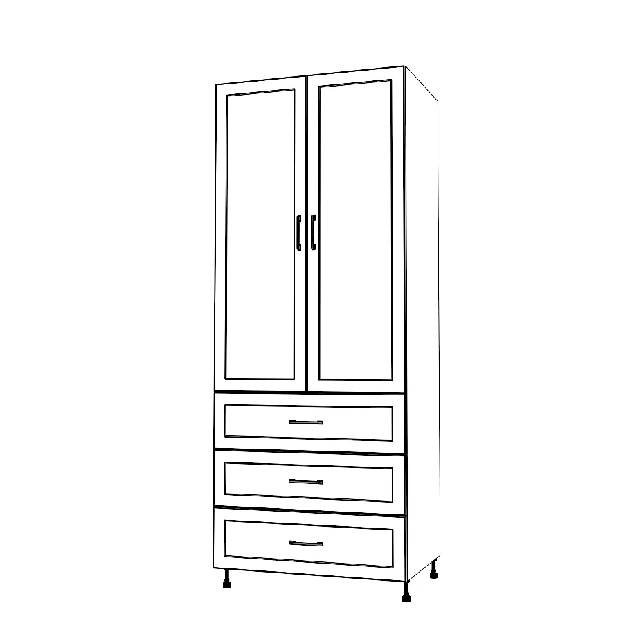 35" Wide Tall Pantry Cabinet with Drawers - Painted Doors