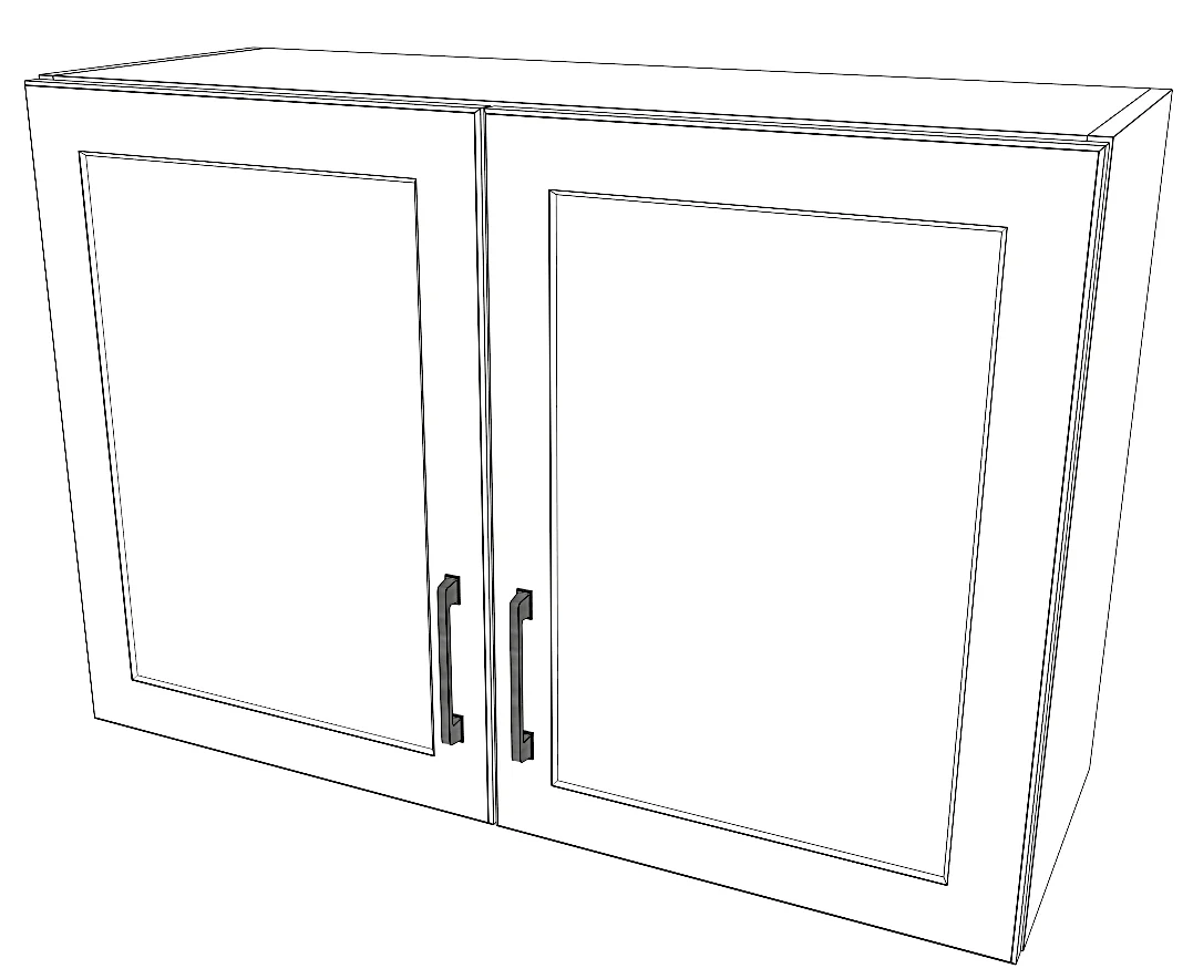 35" Wide x 24" High Wall Cabinet - Painted Doors