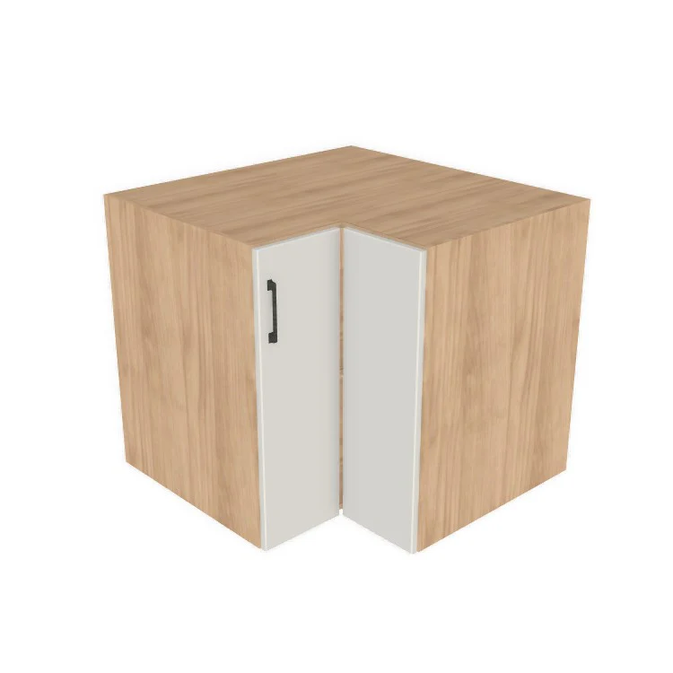 35x35" L Shape Base Corner Cabinet - (Hardrock Maple Melamine Boxes - Flat Panel Doors)