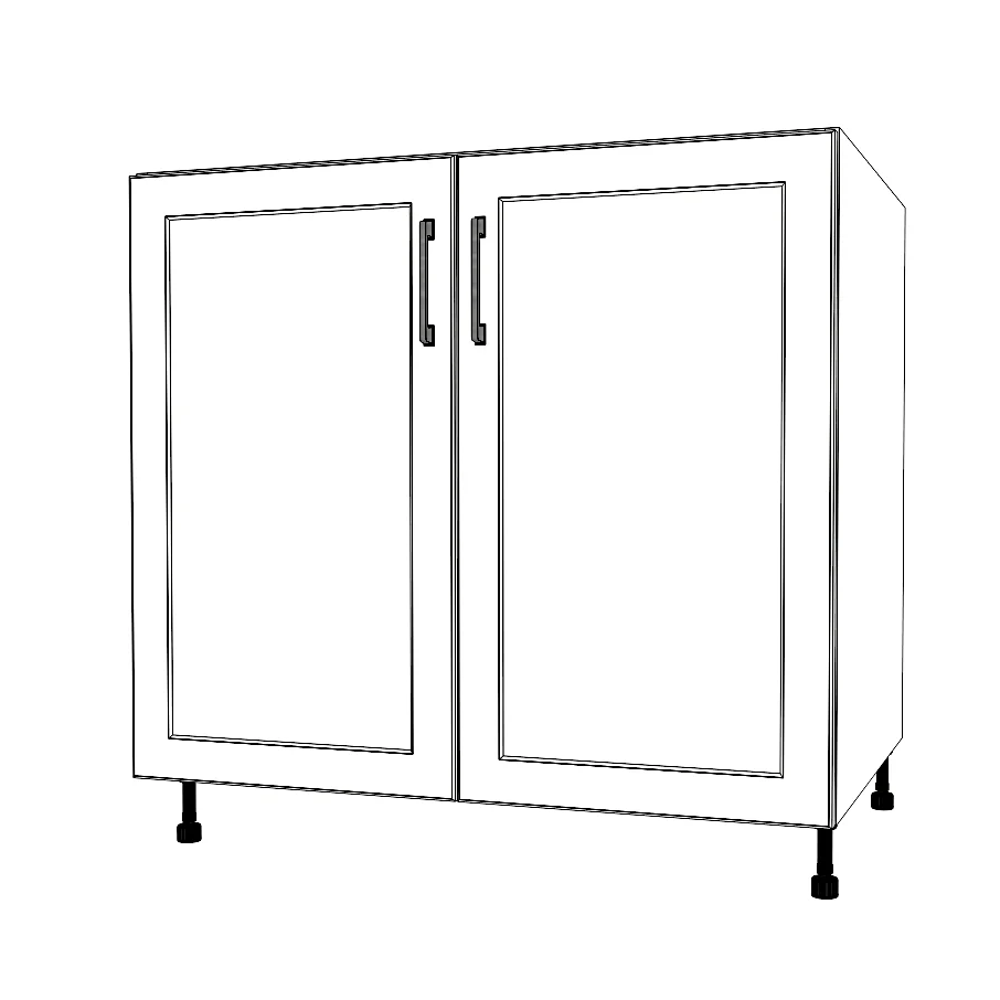 36" Wide Base Cabinet - Painted Doors - Sink Cabinet - No Back