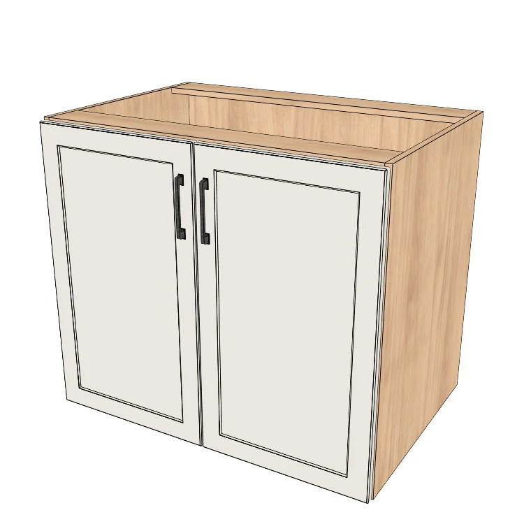 36" Wide Base Cabinet - Sink Cabinet - No Back - (Ply Wood Boxes - Painted Doors)