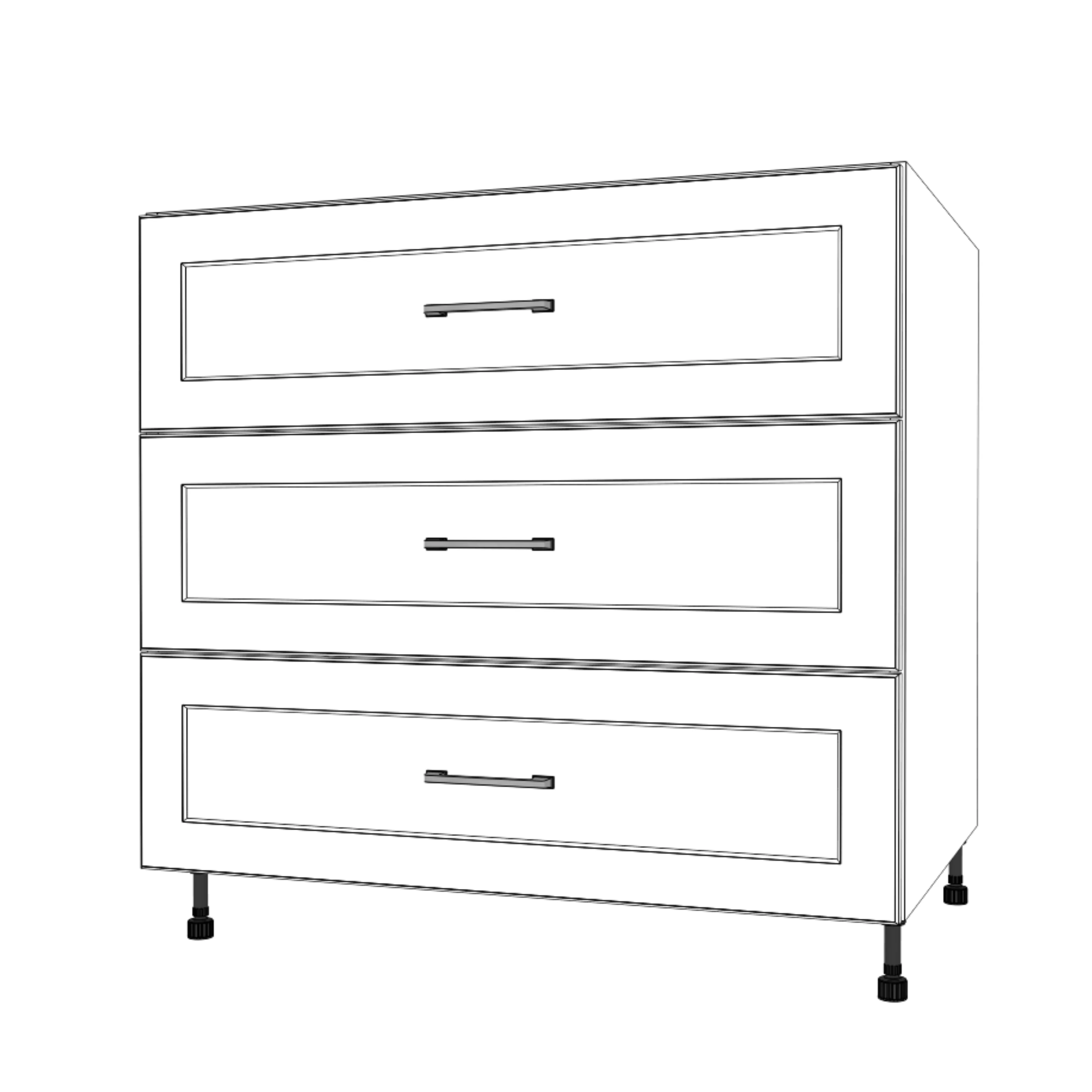 36" Wide Drawer Cabinet - Painted Doors - Image 4