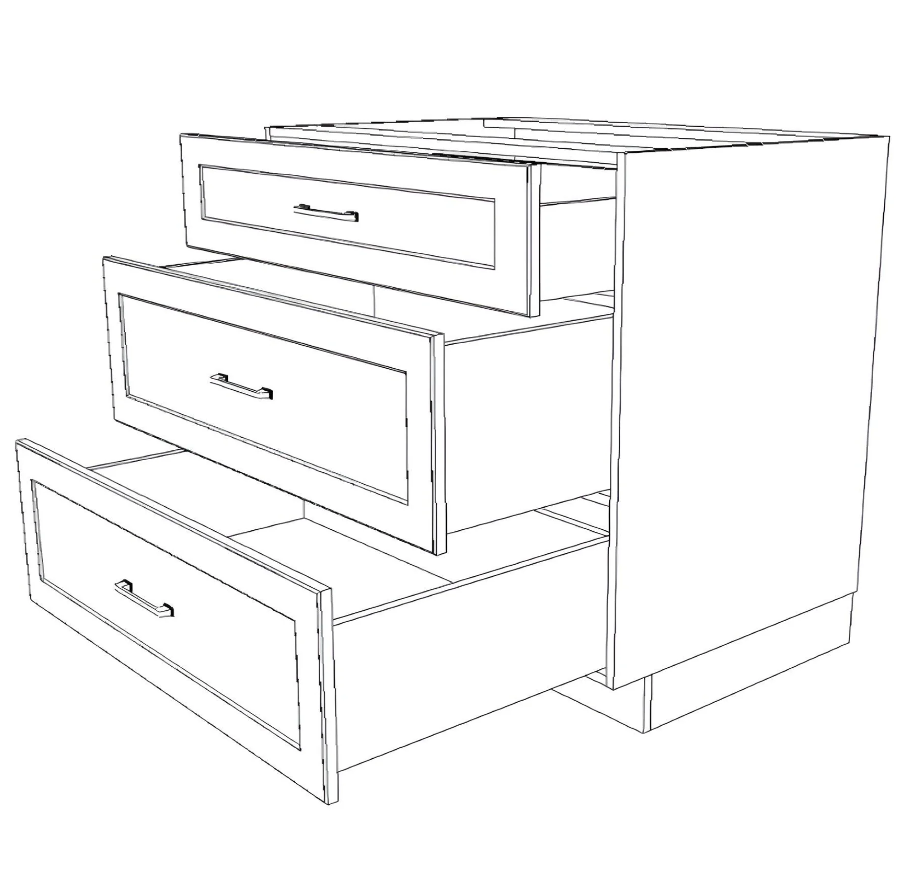 36" Wide Drawer Cabinet - Painted Doors - Image 6