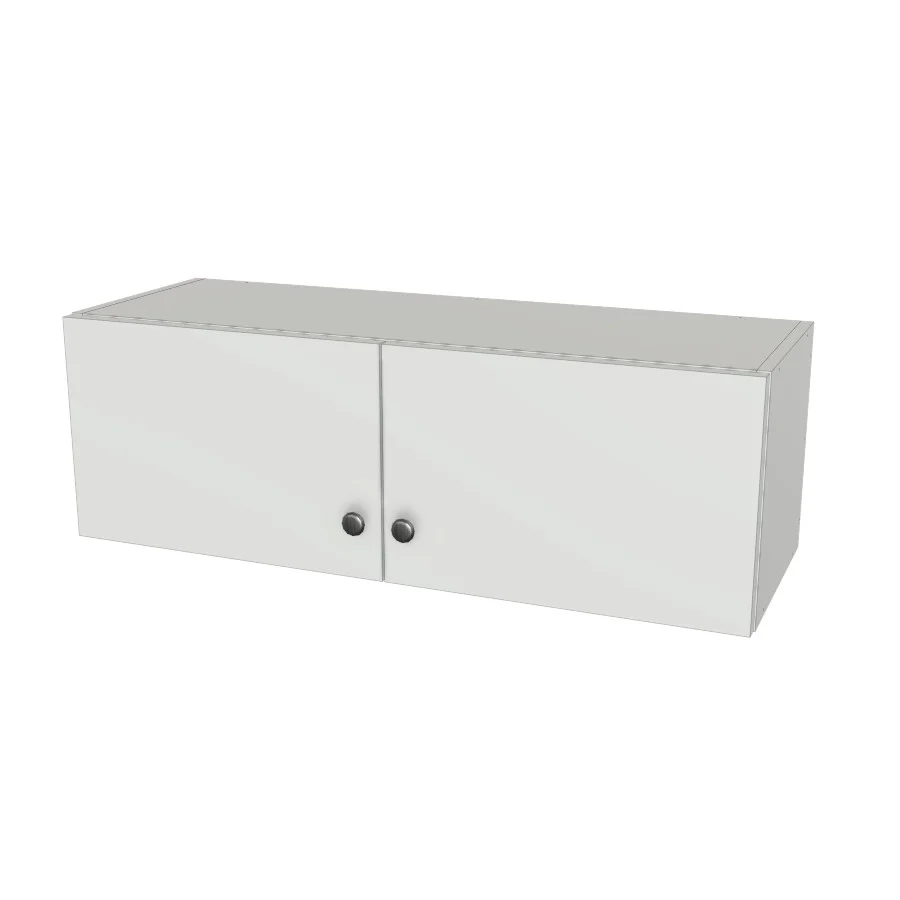 36" Wide x 12" High Wall Cabinet - (White Melamine Boxes - Flat Panel Doors)