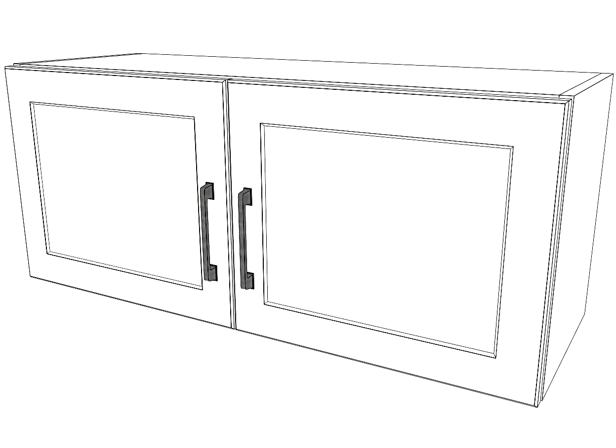 36" Wide x 15" High Fridge Cabinet - Thermofoil Doors