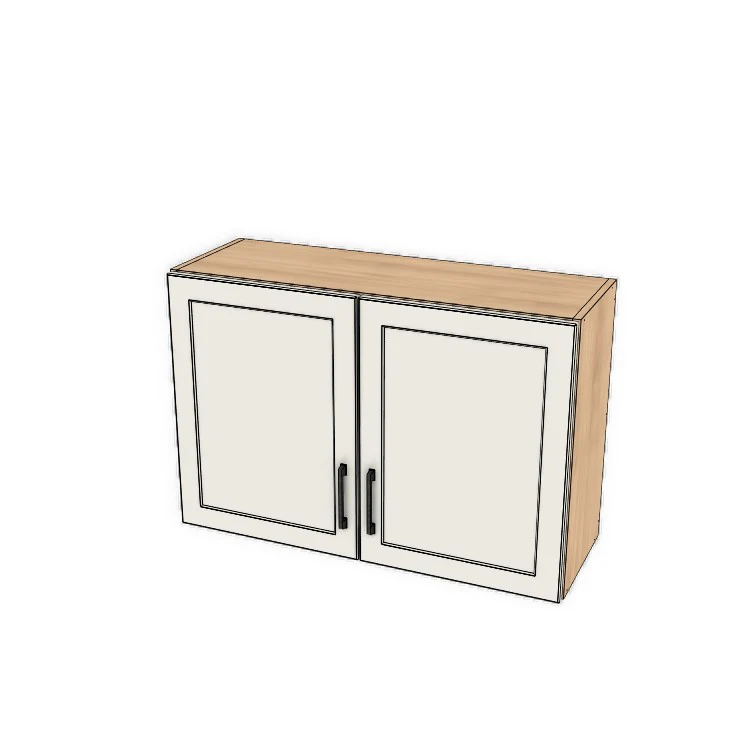 36" Wide x 24" High Fridge/Stove Cabinet - (Hardrock Maple Melamine Boxes - Painted Doors)