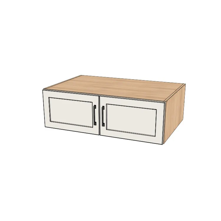 38" Wide x 12" High x 24" Deep Fridge/Stove Cabinet - (Hardrock Maple Melamine Boxes - Thermofoil Doors)